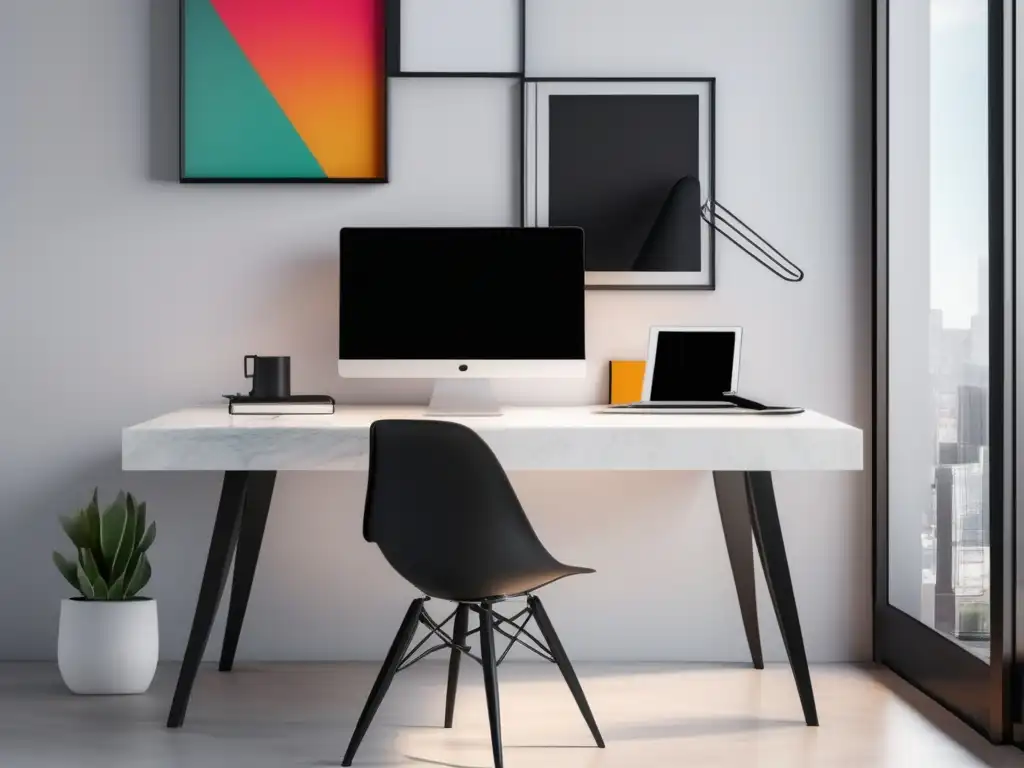 Espacio de trabajo minimalista con diseño moderno Espacio de trabajo minimalista con diseño moderno y elegante - herramientas de research de mercado para marketing de afiliados