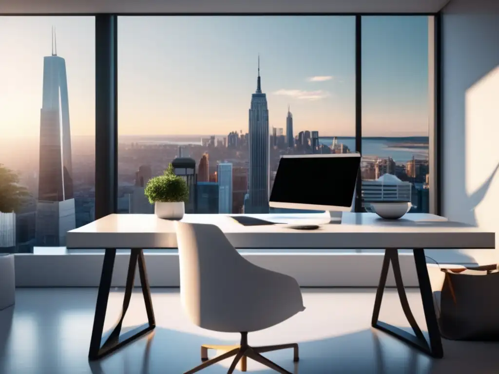 Espacio de trabajo minimalista y moderno Estrategias de éxito en marketing de afiliados en un entorno profesional y eficiente