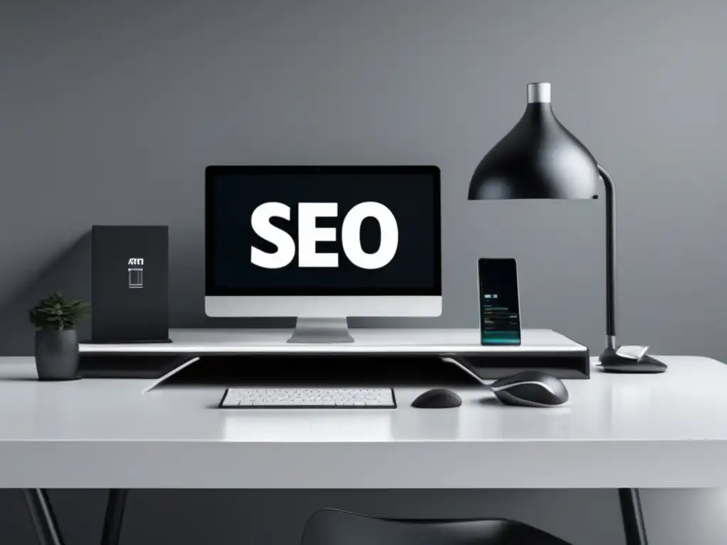 Espacio de trabajo minimalista y moderno Espacio de trabajo minimalista con herramientas SEO para marketing de afiliados