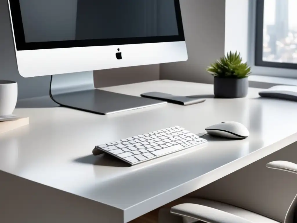 Espacio de trabajo minimalista con herramientas de afiliados Espacio de trabajo moderno con laptop y herramientas de afiliados