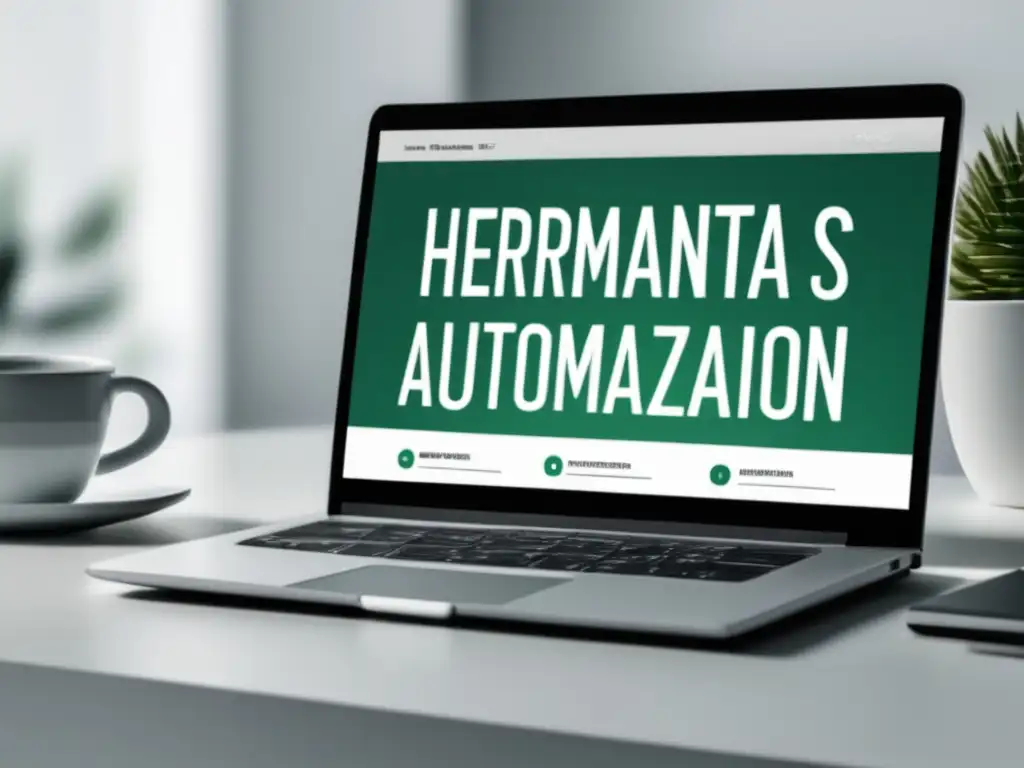 Espacio de trabajo minimalista con herramientas de automatización Espacio de trabajo minimalista con gráfica de crecimiento en marketing de afiliados y herramientas de automatización
