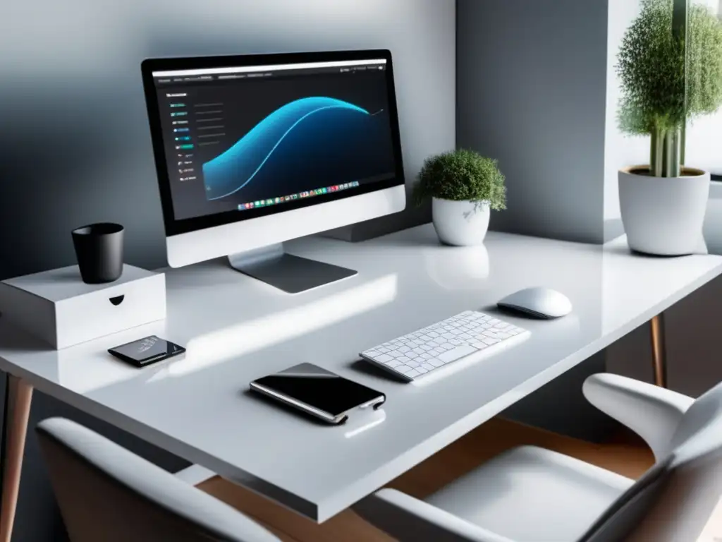 Espacio de trabajo minimalista y moderno Espacio de trabajo minimalista y moderno con herramientas de afiliados efectivas