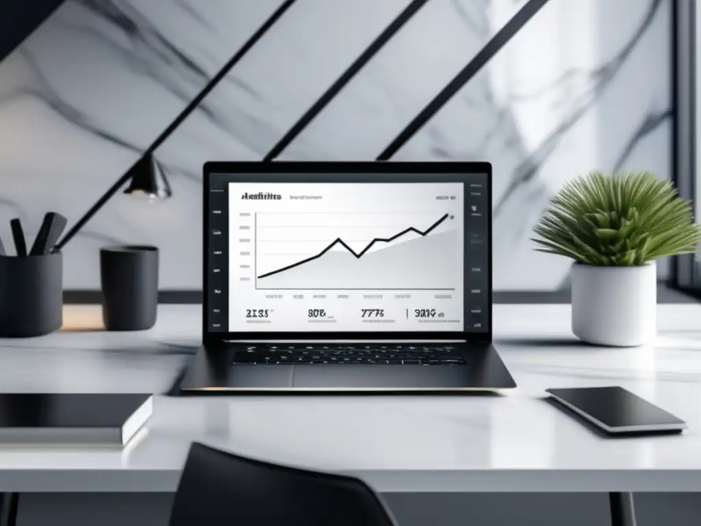Espacio de trabajo minimalista y sofisticado Espacio de trabajo minimalista con herramientas de creación de contenido para afiliados