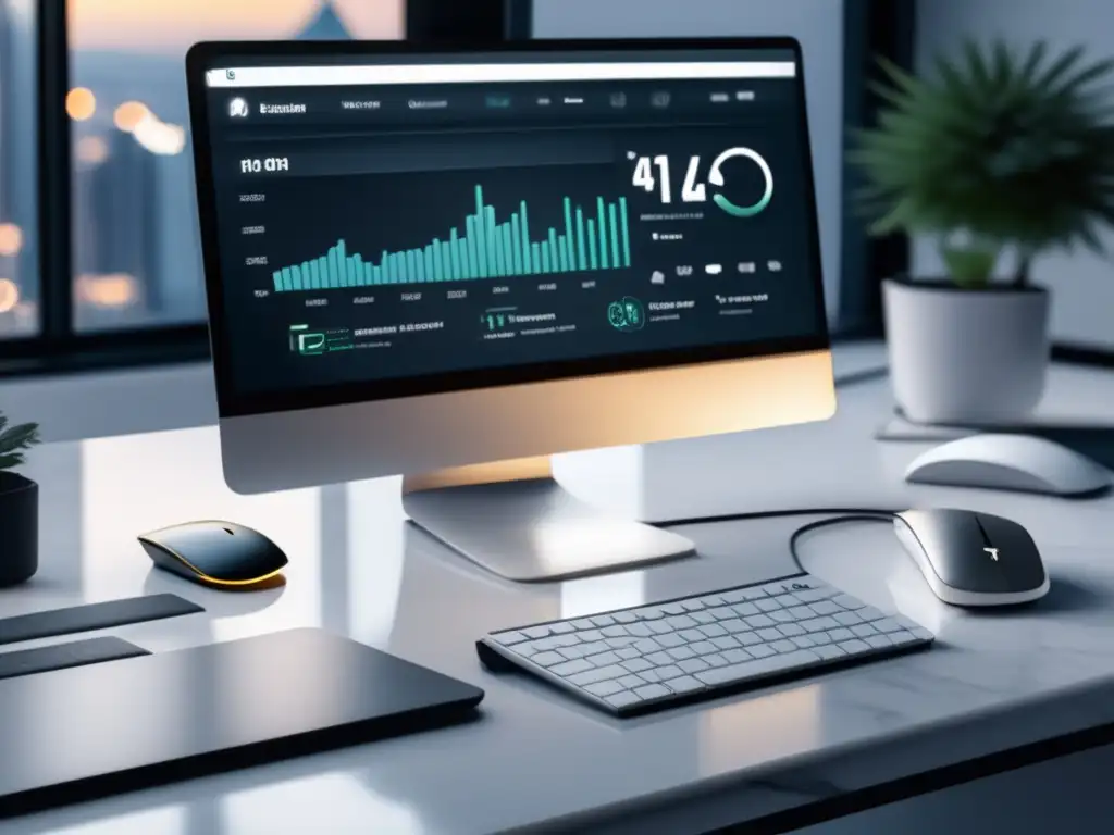 Espacio de trabajo minimalista y profesional Espacio de trabajo minimalista con casos de éxito en el marketing de afiliados
