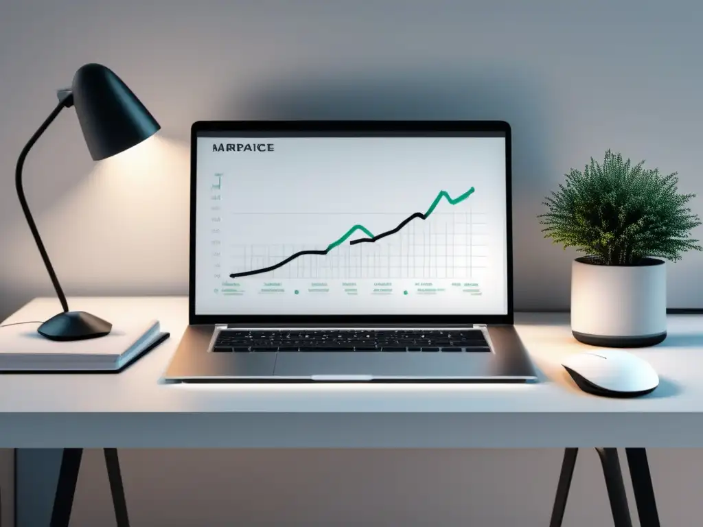 Espacio de trabajo minimalista y moderno Espacio de trabajo minimalista con ganancias aumentadas en marketing de afiliados