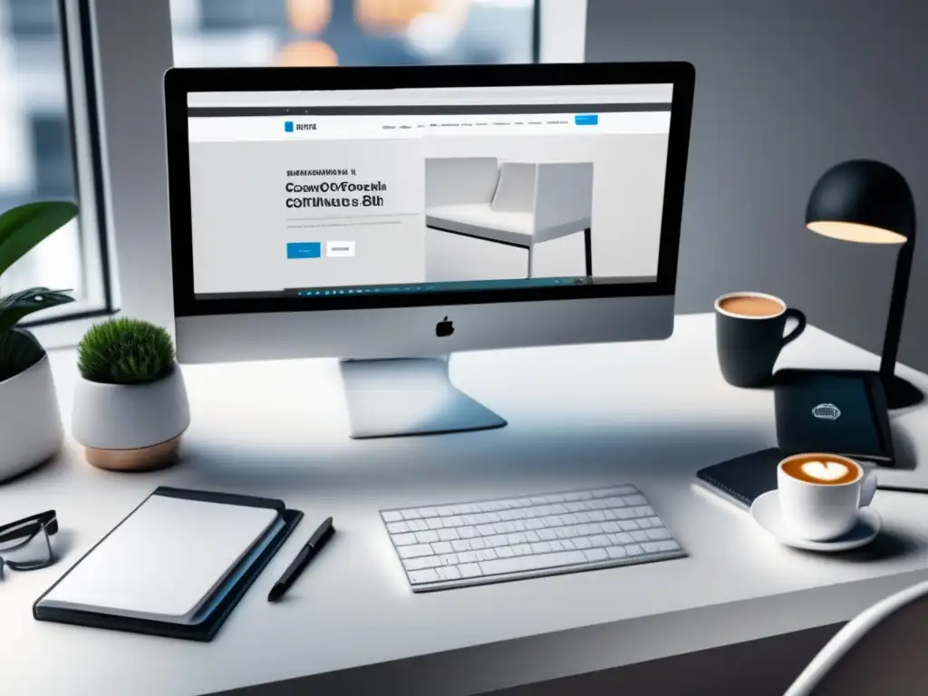 Espacio de trabajo moderno y minimalista Espacio de trabajo moderno con herramientas de marketing para afiliados