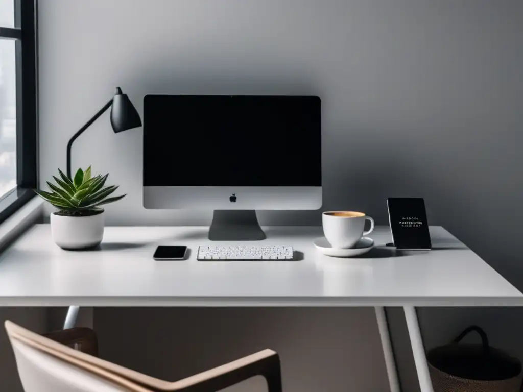 Espacio de trabajo minimalista y moderno Espacio de trabajo minimalista y moderno con éxito en el marketing de afiliados