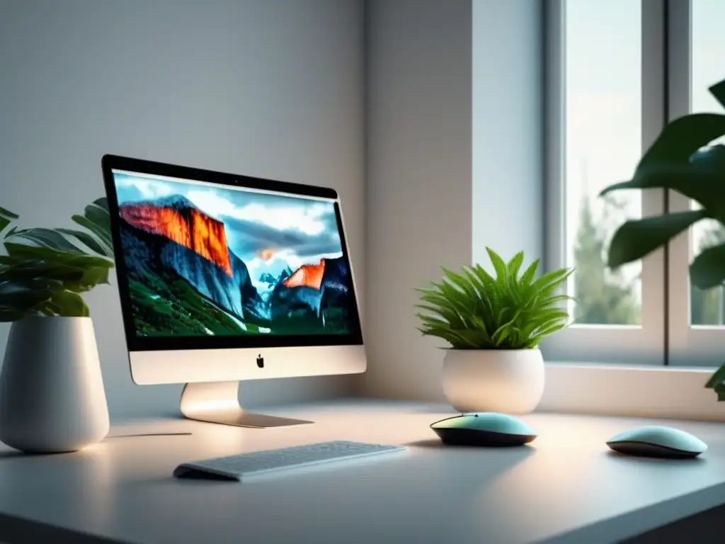 Espacioso escritorio minimalista y elegante Espacio de trabajo minimalista, diseño elegante y vibrante planta verde - Estrategias de marketing de afiliados con Instapage