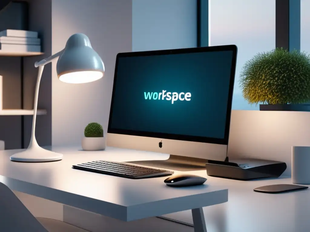 Espacio de trabajo minimalista y elegante Espacio de trabajo moderno para software de gestión de proyectos de afiliados en marketing
