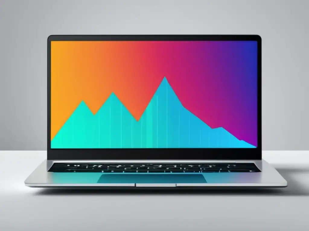 Laptop con pantalla vibrante y gráfico de crecimiento: estrategias de marketing de afiliados más efectivas