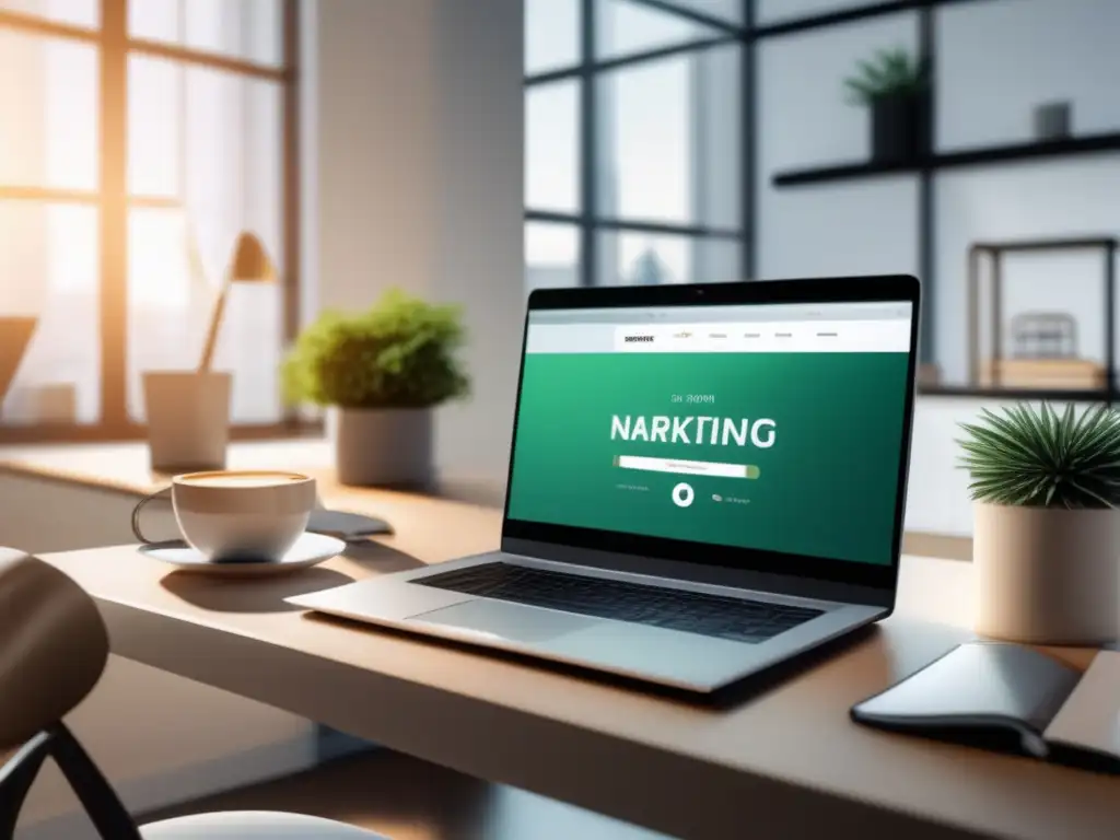 Escritorio minimalista para éxito en marketing de afiliados Experiencias de éxito en el marketing de afiliados con Juan Pérez