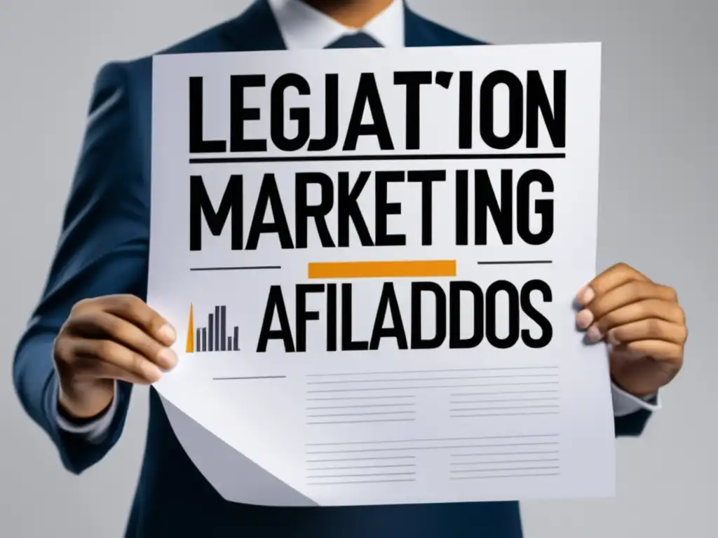 Experto en legislación de marketing de afiliados Persona profesional sosteniendo documento sobre