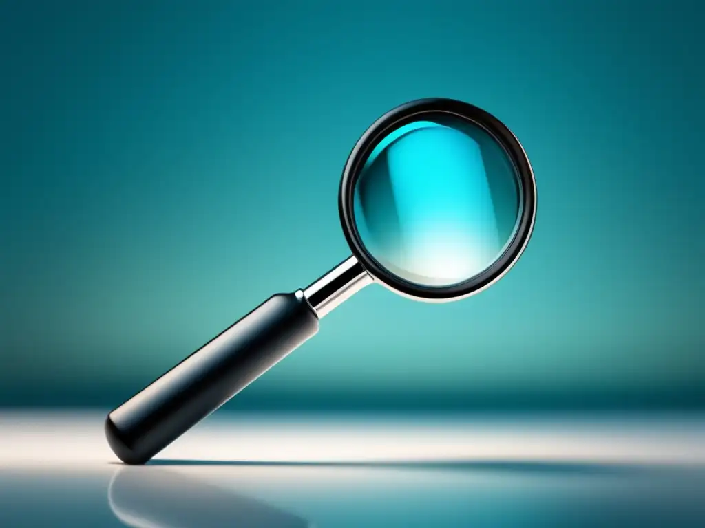Buscando un programa de afiliados efectivo Magnífica imagen minimalista de una lupa en un fondo moderno que representa la búsqueda de los factores clave en un programa de afiliados