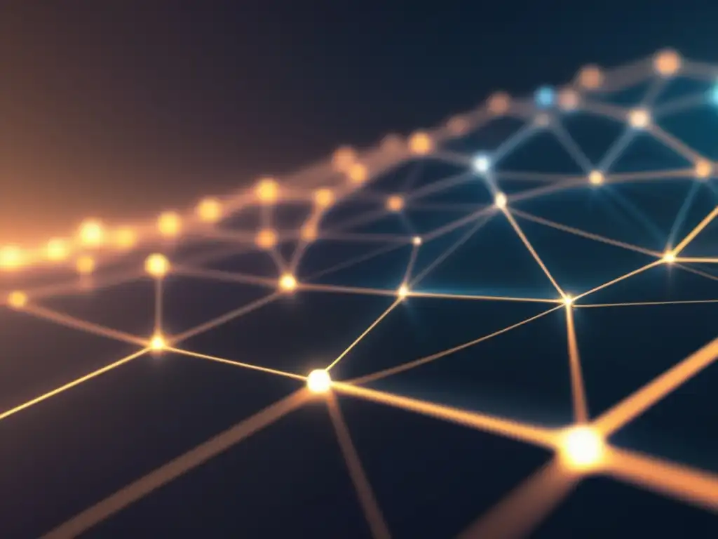 Estrategias SEO para aumentar visibilidad de enlaces de afiliado en marketing digital: red interconectada luminosa