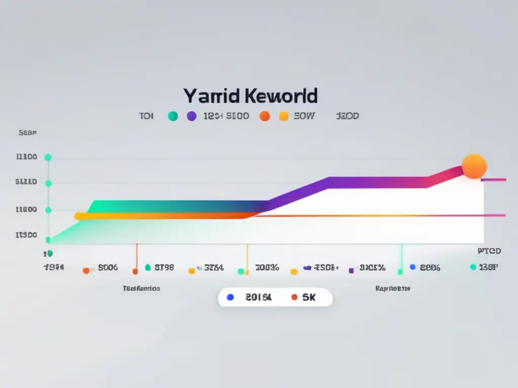 Gráfico de líneas de palabras clave Gráfico de líneas mostrando el rendimiento de palabras clave en el marketing de afiliados
