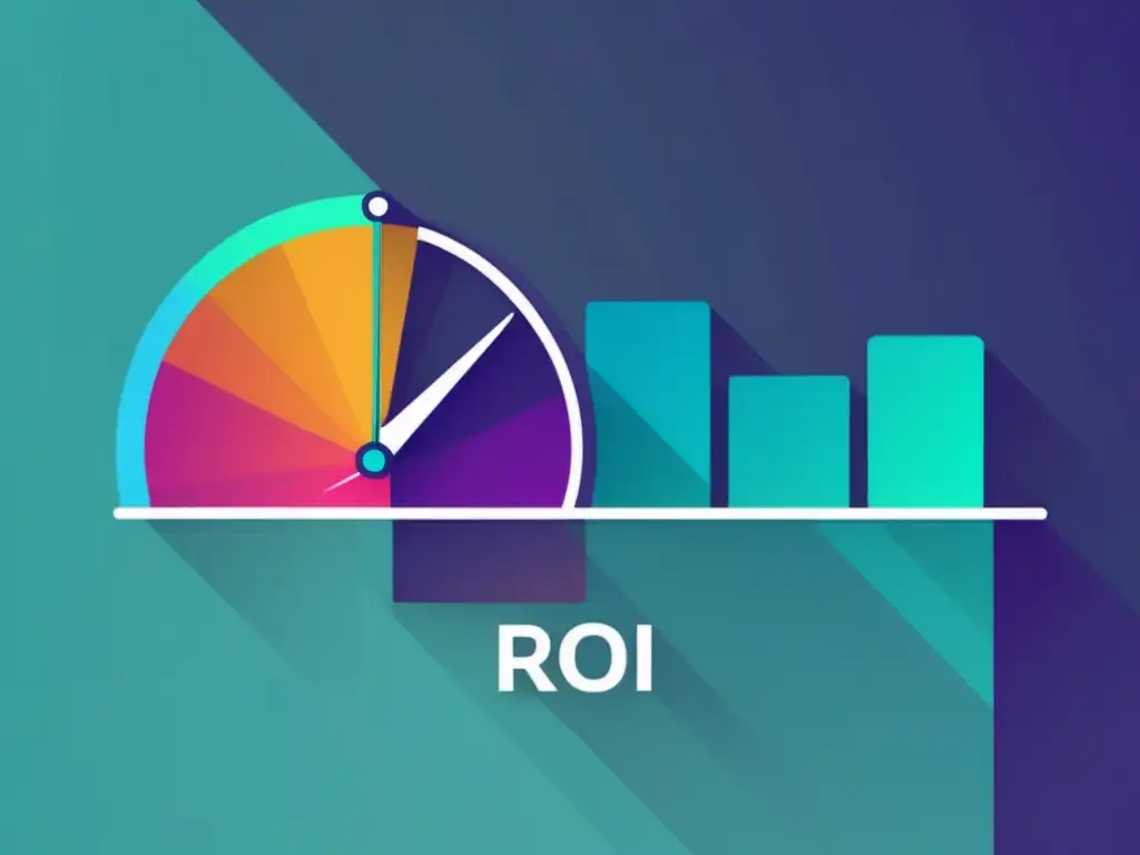 Gráfico abstracto del ROI en marketing de afiliados Gráfico abstracto de ROI y métricas clave para evaluar retorno de inversión en marketing de afiliados