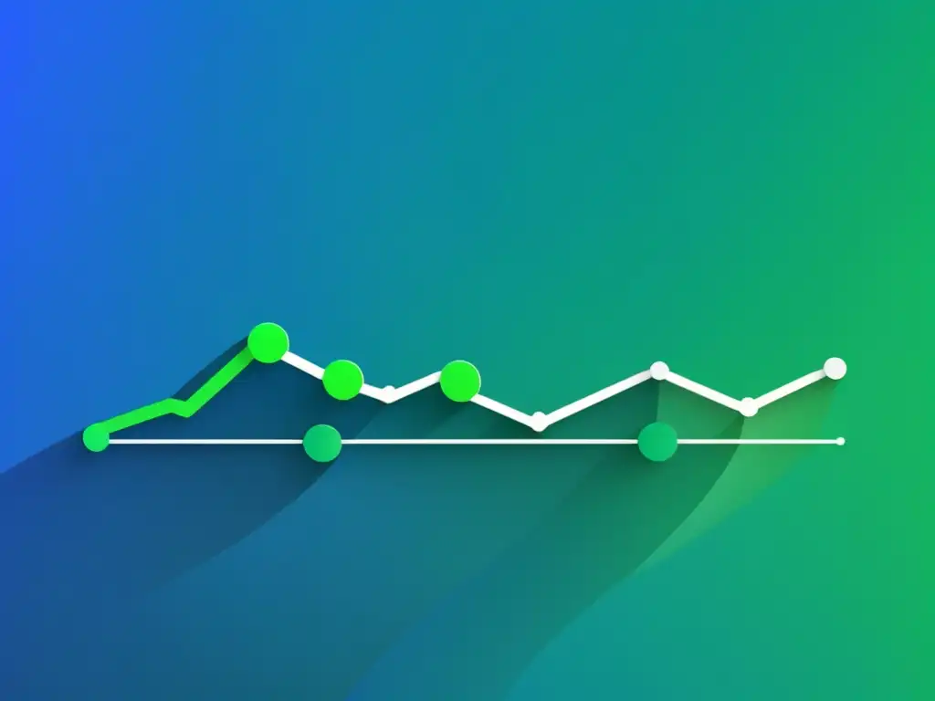Gráfico de línea SEO exitoso Gráfico de línea minimalista que refleja el éxito de adaptación de una estrategia SEO a los cambios en los algoritmos de Google
