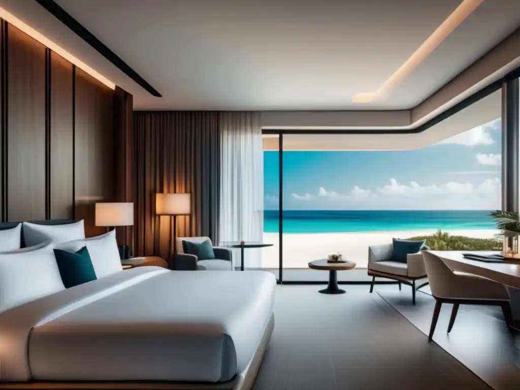 Habitación minimalista con vista a la playa Habitación minimalista con vista a playa: programas de afiliados de viajes