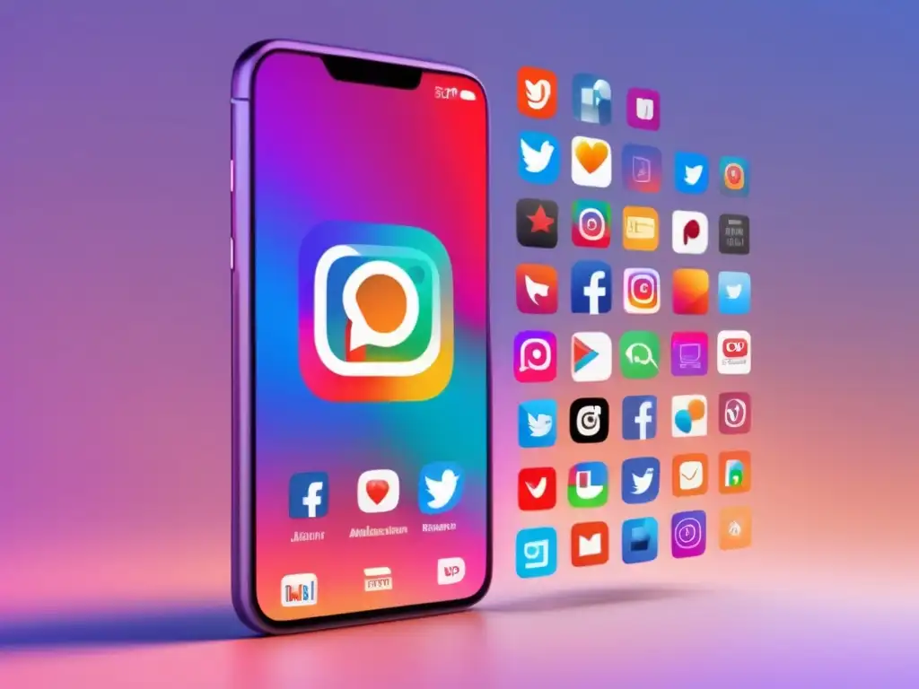 Smartphone con app de redes sociales y contenido de marketing de afiliados Estrategias de marketing de afiliados en redes sociales