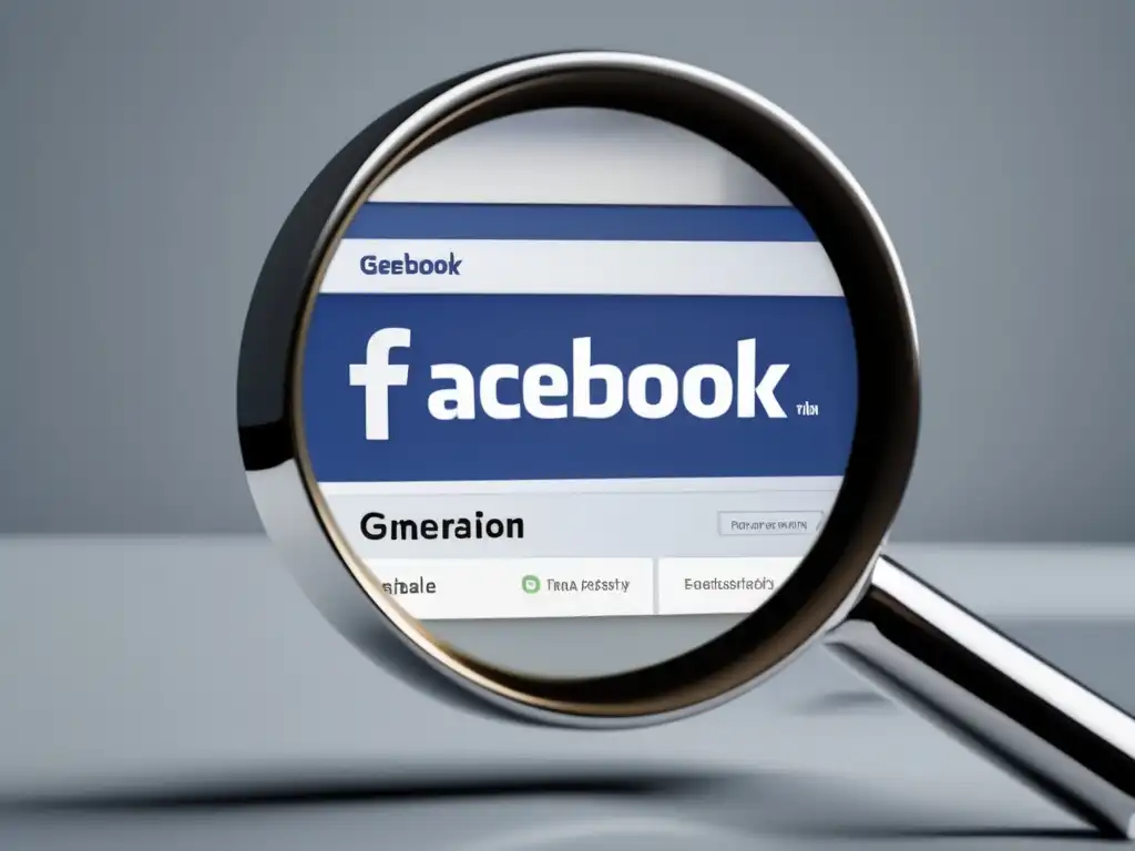 Magnifying glass on Facebook Ads interface Imagen: Uso de Facebook Ads para maximizar ingresos como afiliado