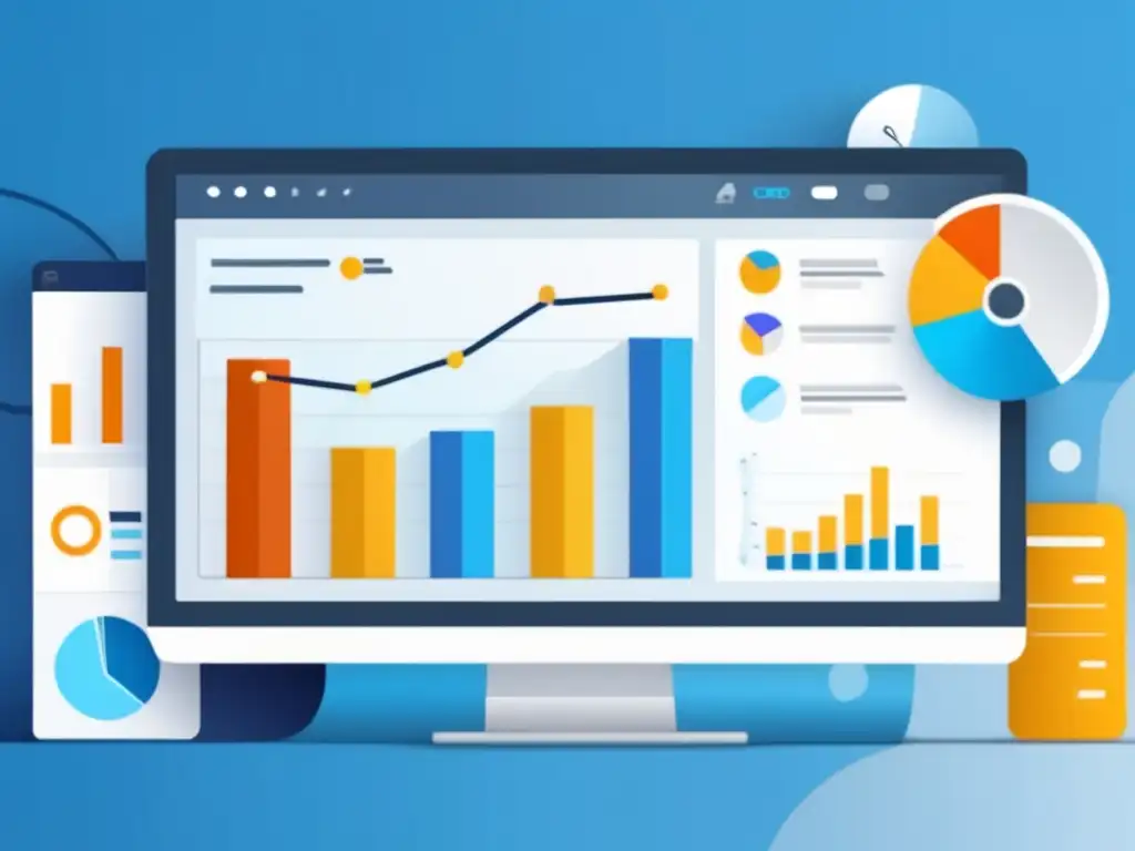 Dashboard de análisis de afiliados Ilustración minimalista y moderna de un dashboard de análisis web para la estrategia de marketing de afiliados desde cero