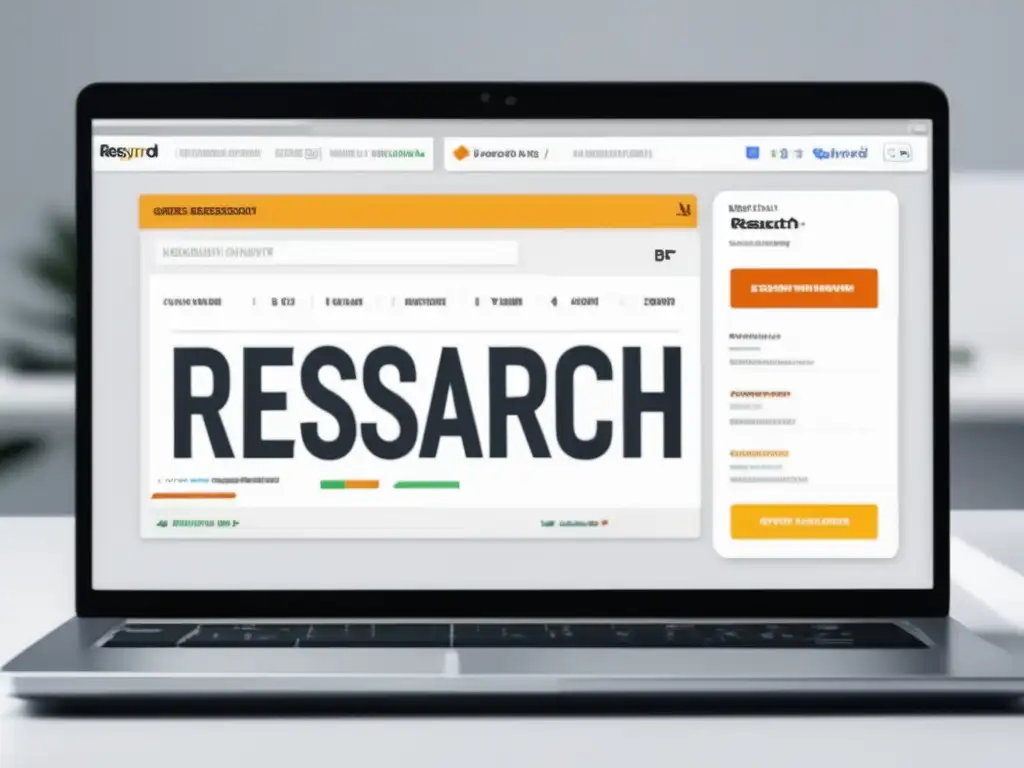 Herramienta de investigación de palabras clave para marketing de afiliación Laptop con herramienta de palabras clave para optimizar contenido en marketing de afiliados