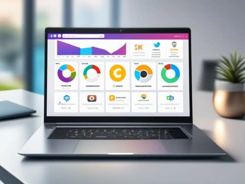 Laptop con herramientas de marketing de afiliados Laptop con pantalla de 8K y herramientas de afiliados efectivas