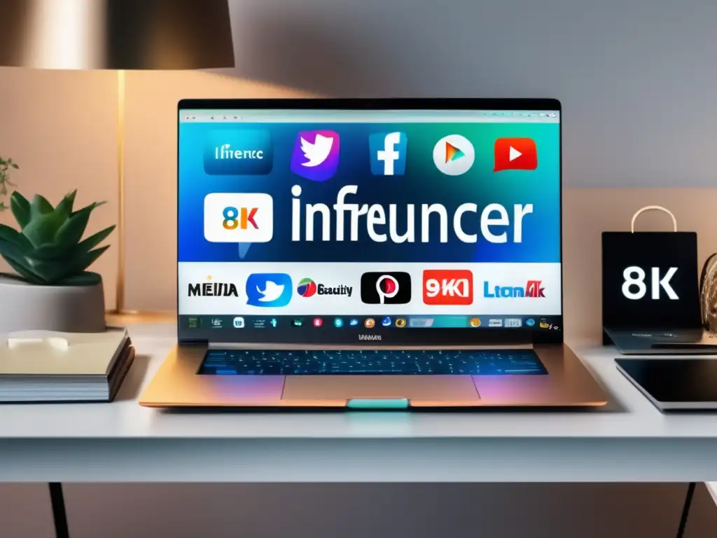 Laptop y moda en marketing de afiliados Tendencias actuales en marketing de afiliados: laptop moderno, influencers, moda, productos de belleza