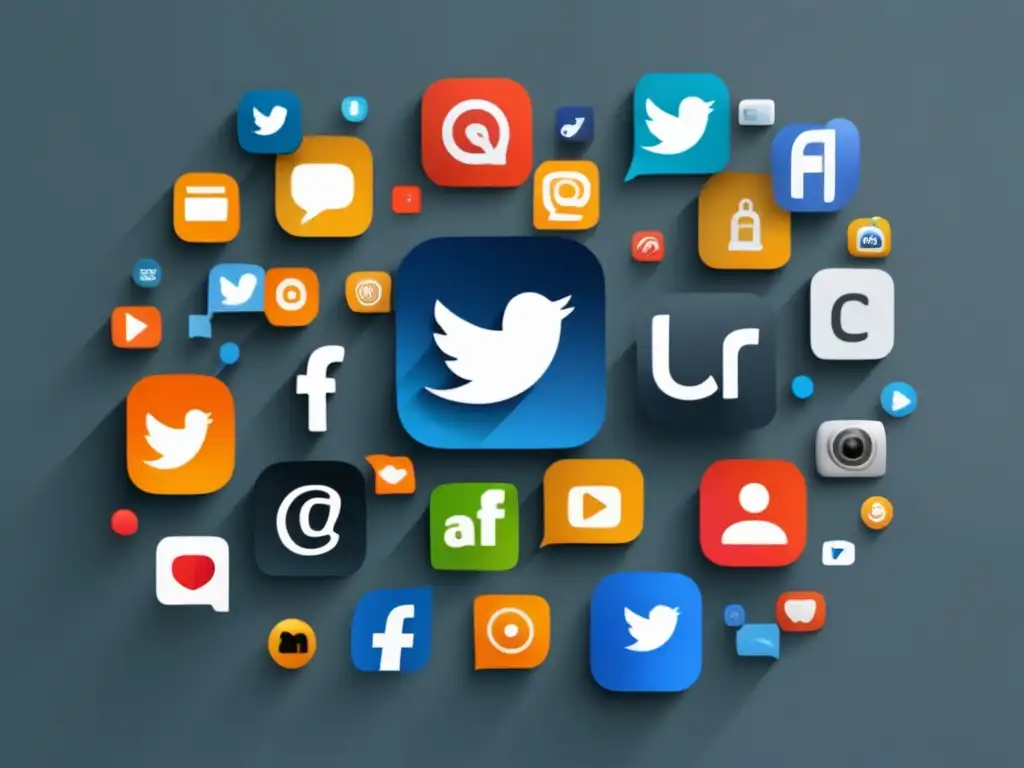 Redes sociales para marketing de afiliados Iconos de redes sociales interconectadas para estrategias de marketing de afiliados