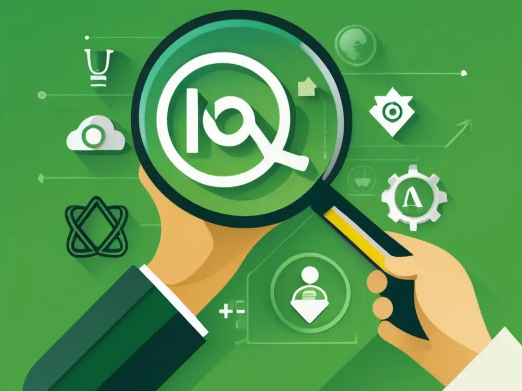 Persona sosteniendo lupa con símbolos éticos Estrategias éticas para maximizar ingresos en marketing de afiliados