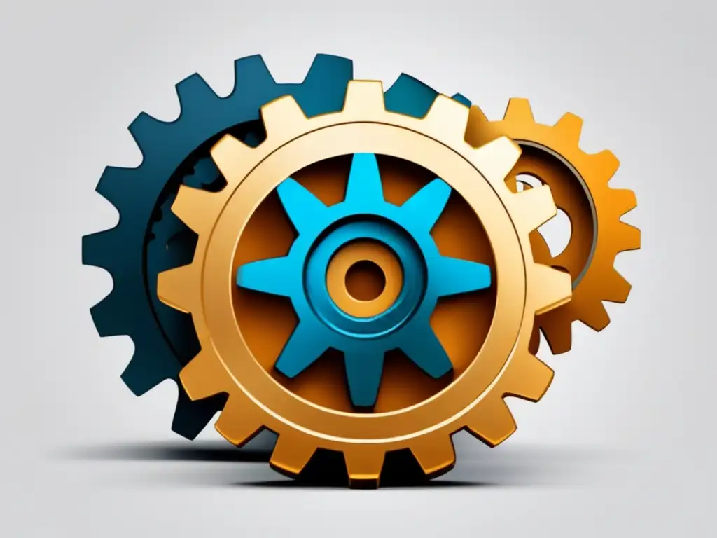Gears de leyes y normativas Diseño minimalista con engranajes simbolizando normas éticas y legislaciones en el marketing de afiliados