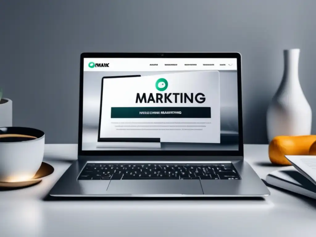 Laptop moderno con contenido de marketing de afiliados Laptop con contenido de afiliados Drip: ventajas del programa de afiliados de Drip