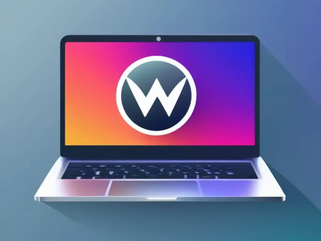 Ilustración moderna de laptop con logo de marketing de afiliados Ilustración de laptop moderna y minimalista con logo de marketing de afiliados, maximizando ingresos en estrategias efectivas