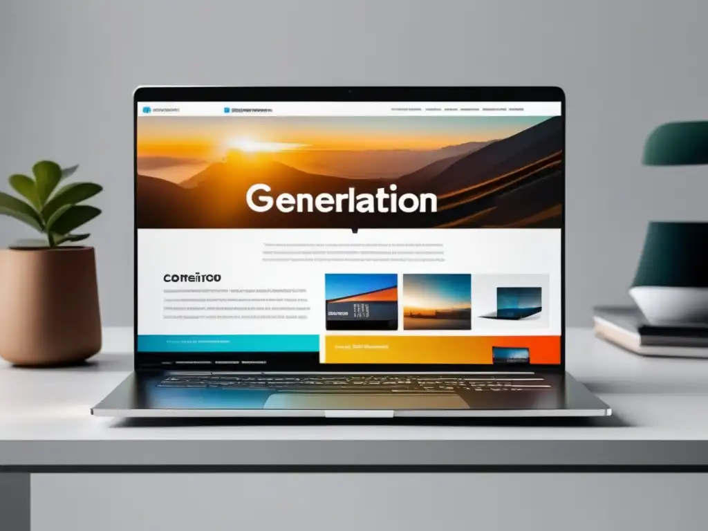 Laptop moderno en escritorio blanco Estrategias para monetizar web con marketing de afiliados