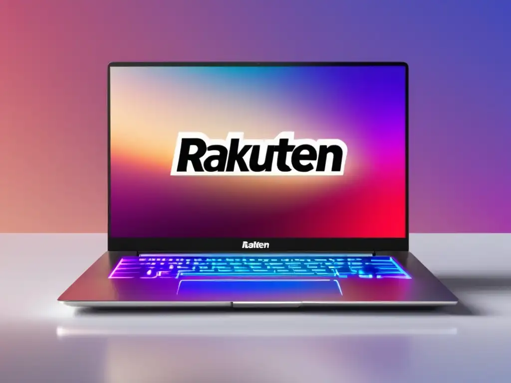 Laptop Rakuten en superficie blanca Laptop Rakuten: Programa de afiliados de Rakuten