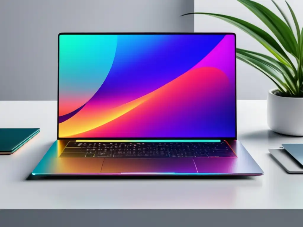 Laptop moderno en escritorio blanco Laptop moderno en escritorio blanco: estrategias de marketing de afiliados para generar ingresos pasivos
