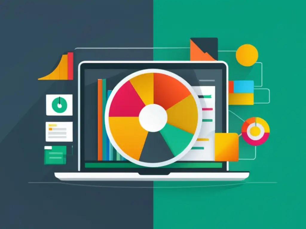Laptop moderno con estrategias de marketing de afiliados Laptop moderno con diseño minimalista, estrategias de contenido para aumentar ingresos en marketing de afiliados