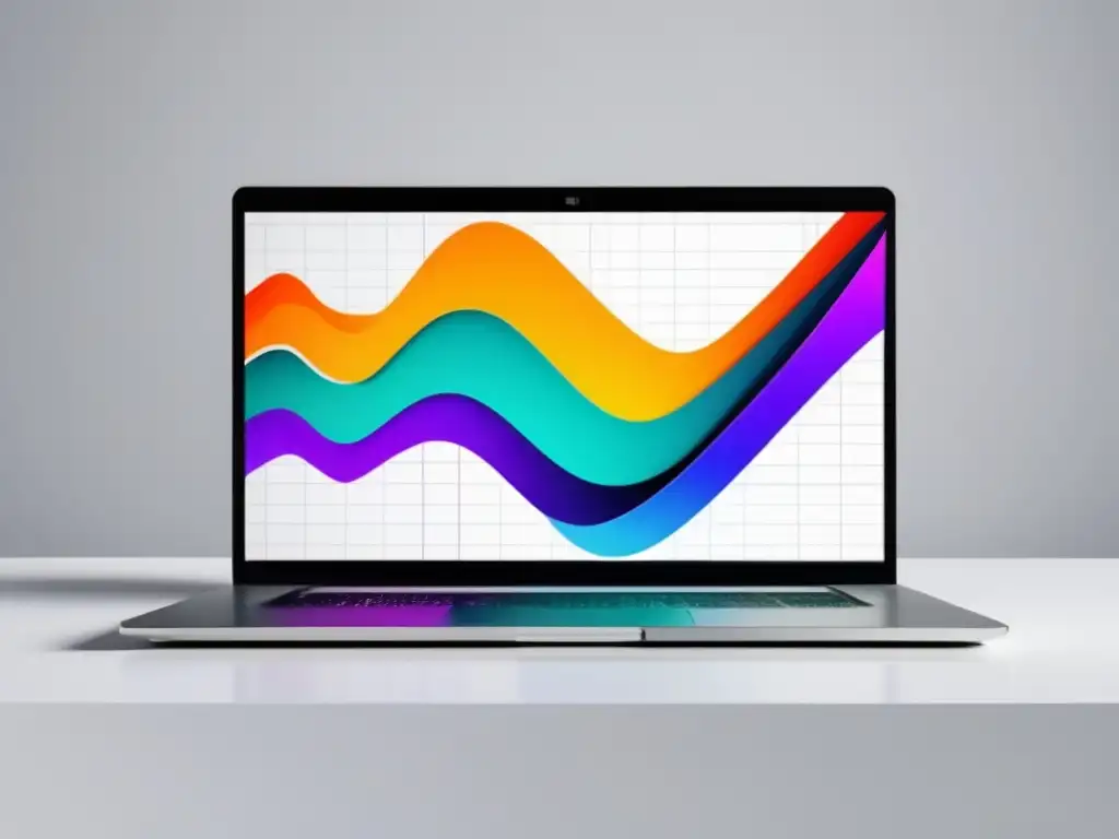 Laptop optimización marketing afiliado Laptop minimalista con gráfico de marketing de afiliados