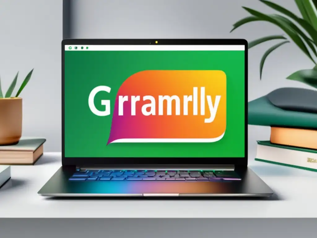Laptop moderno y elegante con productos de alta calidad Imagen 8k: Laptop Grammarly, programa de afiliados