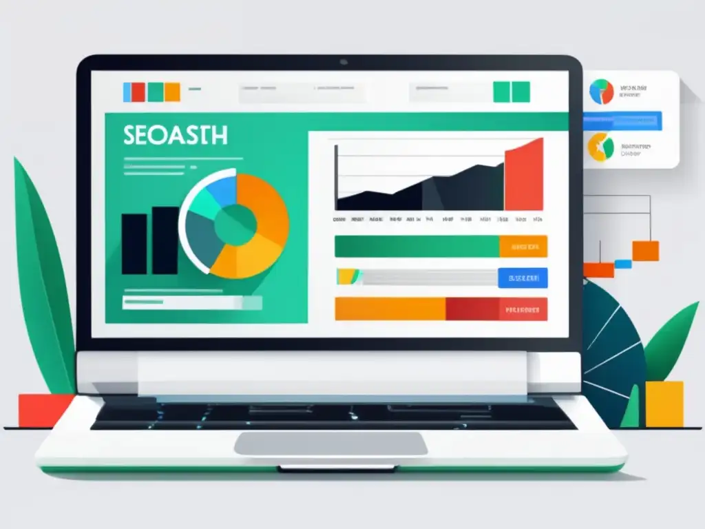 Técnicas SEO avanzadas para afiliados Laptop con técnicas avanzadas para aumentar ingresos en el marketing de afiliados
