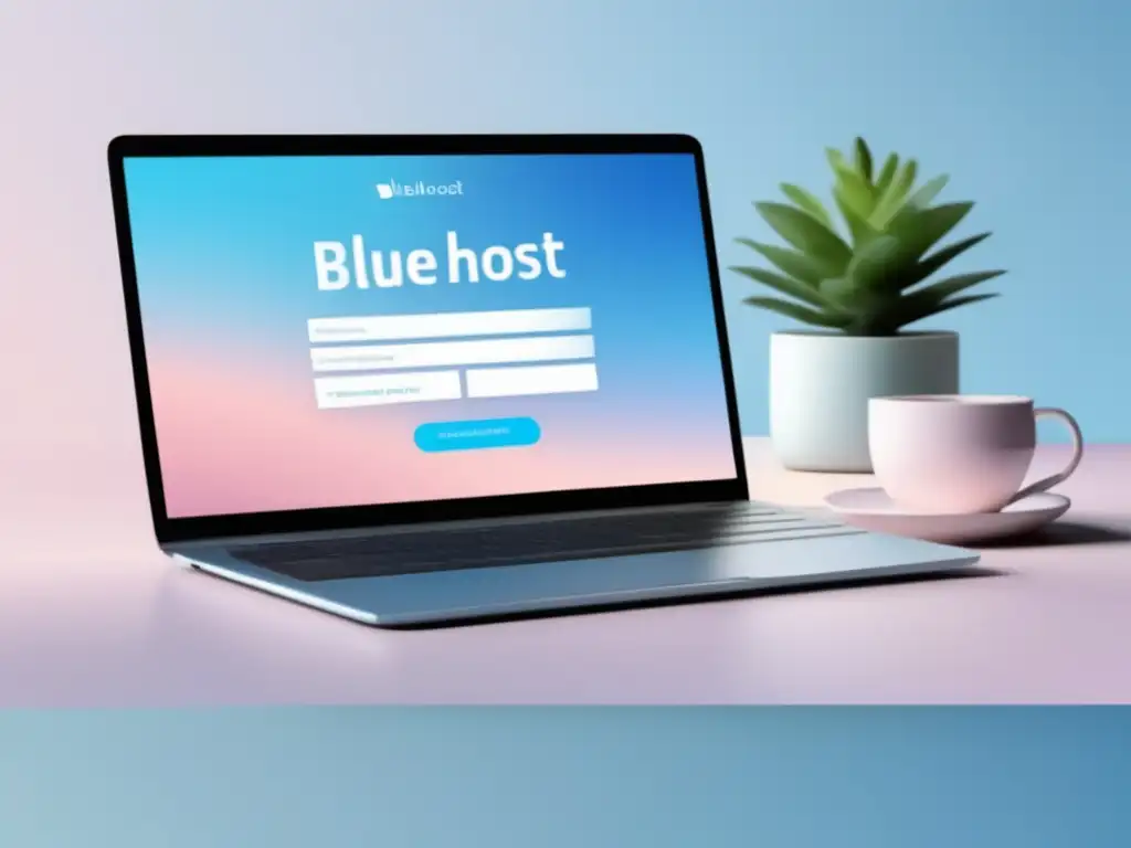 Diseño minimalista y elegante con laptop y programa de afiliados Bluehost Programa de Afiliados de Bluehost: Éxito en Negocio Online