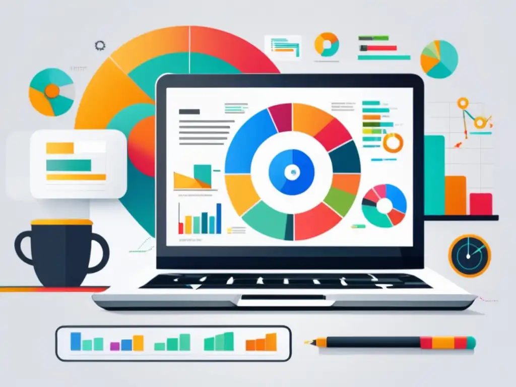 Herramientas SEO para marketing de afiliados en laptop limpia y moderna