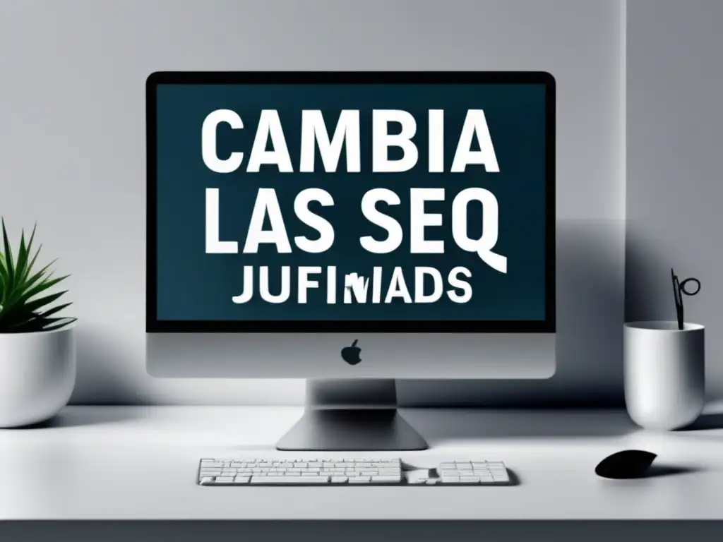 Imagen de escritorio SEO moderno y minimalista Herramientas SEO para marketing de afiliados en una imagen profesional y moderna