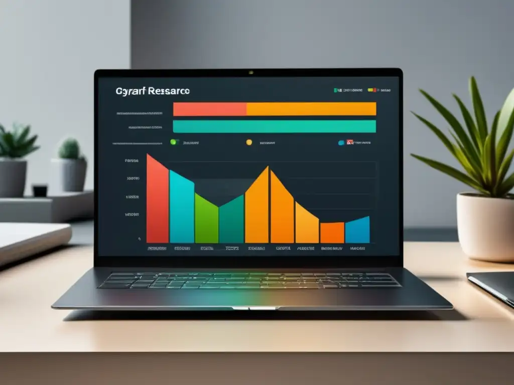 Laptop moderno con herramienta de investigación de palabras clave Laptop moderno con herramienta de investigación de palabras clave para estrategias de SEO para afiliados