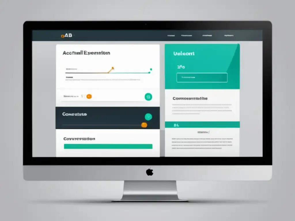 Diseño minimalista y pruebas de A/B Imagen de diseño web y pruebas A/B para mejorar conversiones en marketing de afiliados