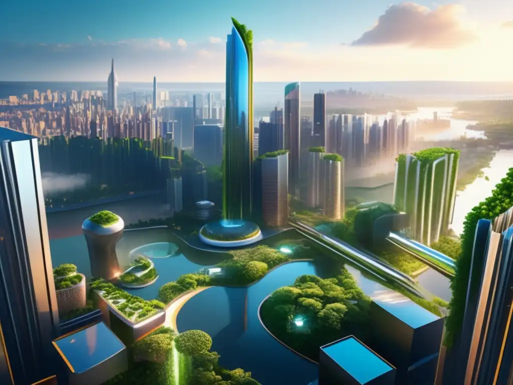 Paisaje digital futurista con estrategias de SEO para aumentar visibilidad de enlaces de afiliado en marketing digital