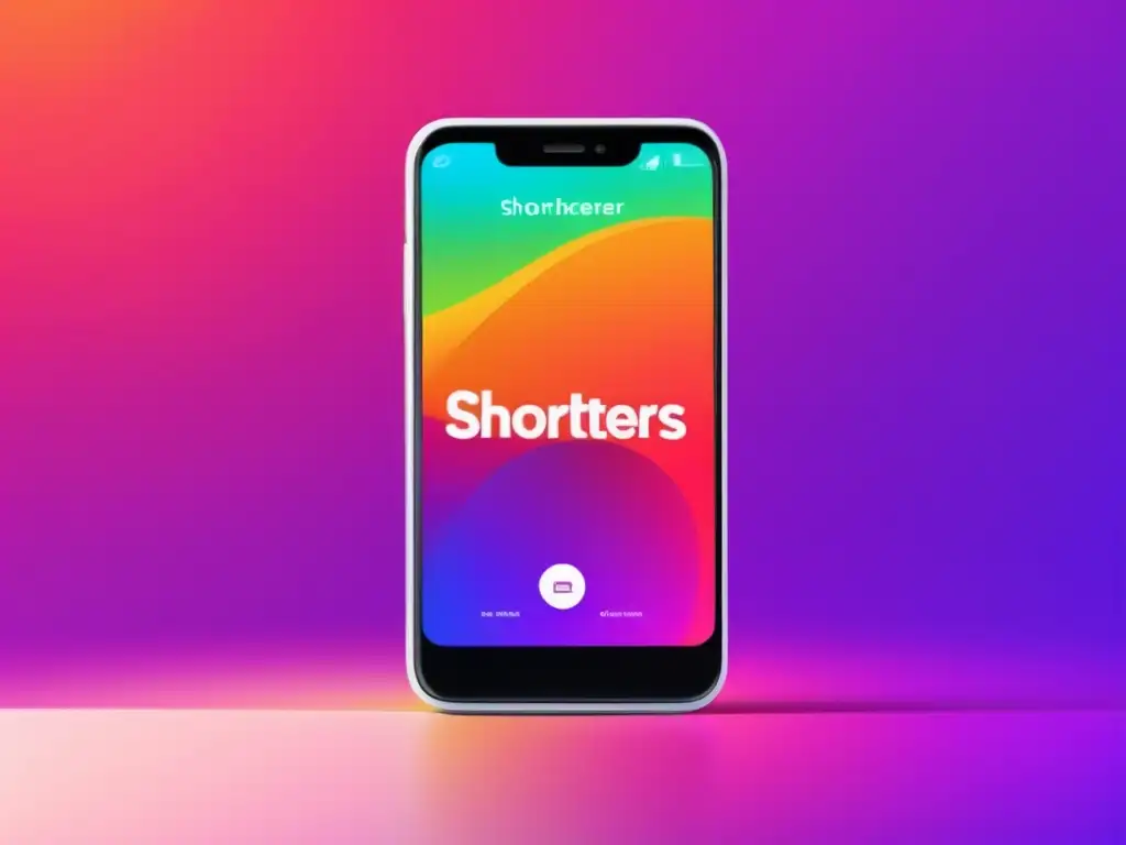 Smartphone blanco con fondo vibrante de URL corta Smartphone moderno y minimalista con fondo colorido