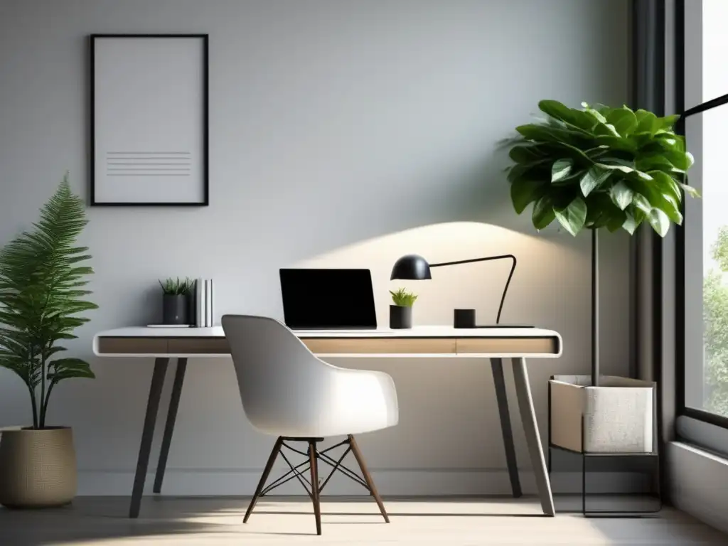 Espacio de trabajo minimalista y eficiente Espacio de trabajo minimalista con luz natural - Herramientas gratuitas para marketing de afiliados