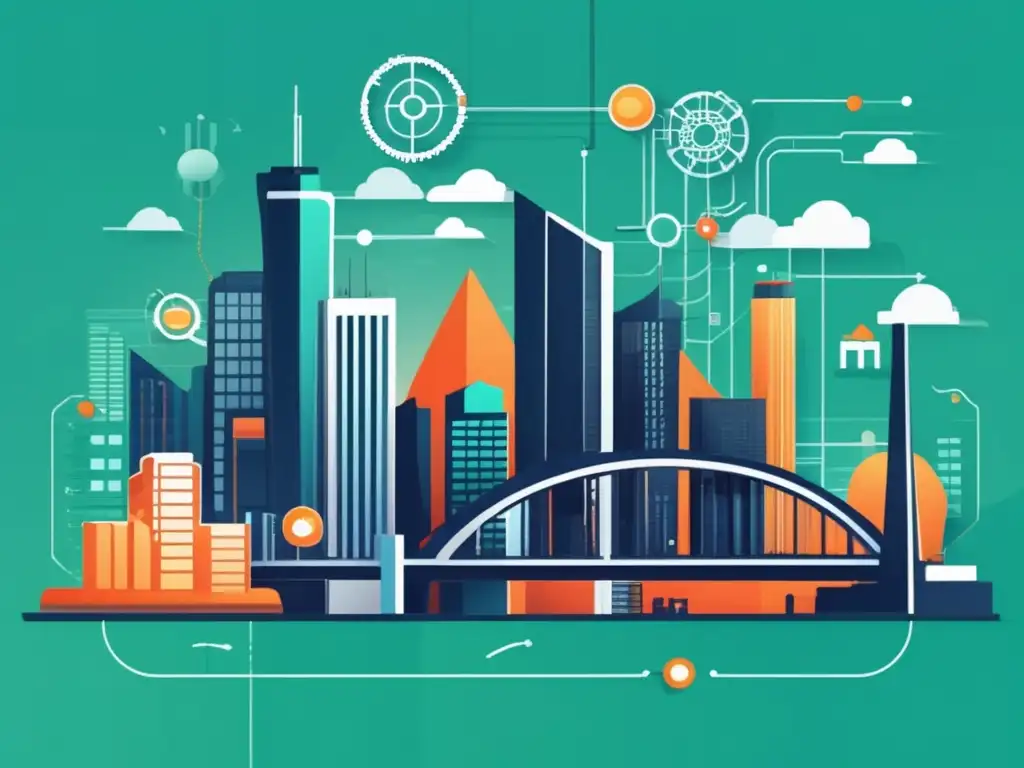 Estrategias SEO para afiliación Imagen de paisaje digital minimalista con elementos que simbolizan estrategias de SEO para incrementar ingresos en marketing de afiliados