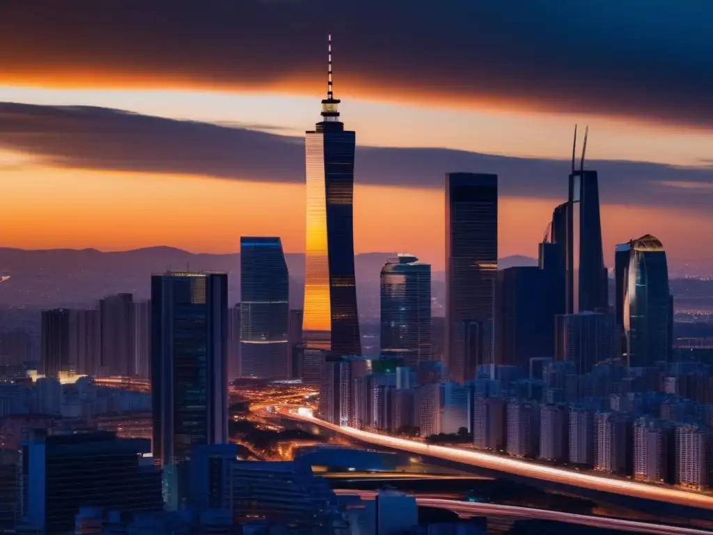 Ciudad futurista: Independencia financiera y marketing de afiliados Ciudad futurista de éxito en marketing de afiliados
